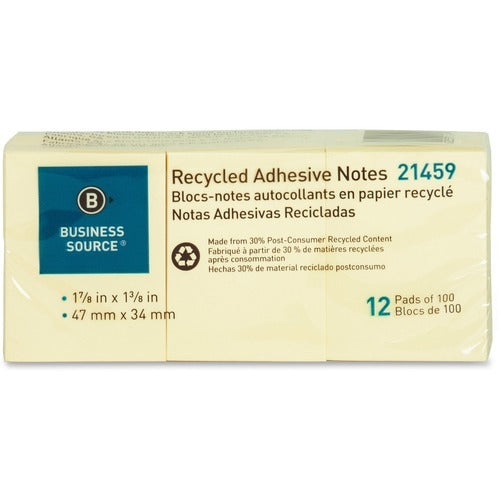 BUSINESS SOURCE Business Source BSN21459 Self-adhesive Notes 1.5x2 in 12pk