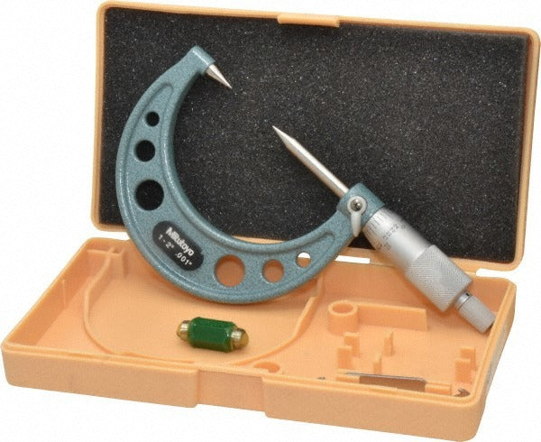 MITUTOYO Mitutoyo 112-226 Point Micrometer 1 to 2 Inch Ratchet Stop