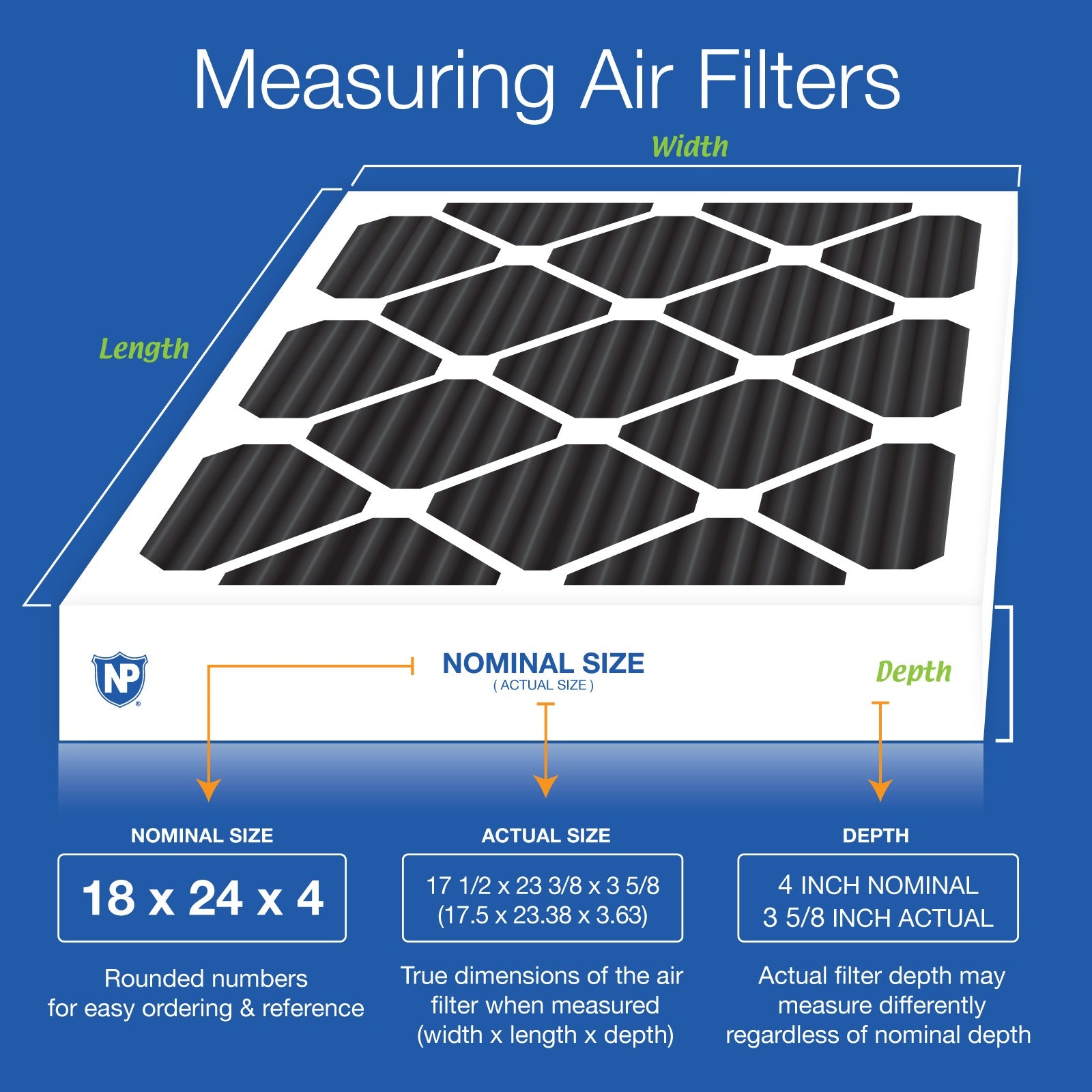 NORDIC PURE Nordic Pure 18x24x4PCP-2 Carbon Pleated Filter Merv 8