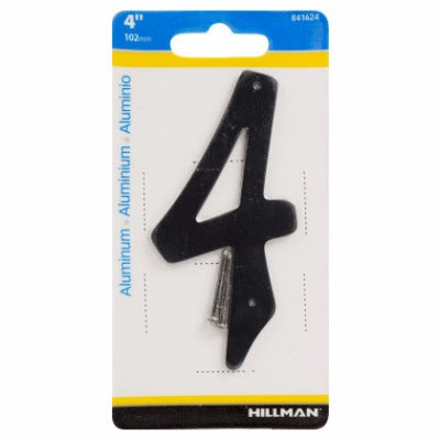 HILLMAN Hillman Fasteners 841624 Black Nail-on House Number 4