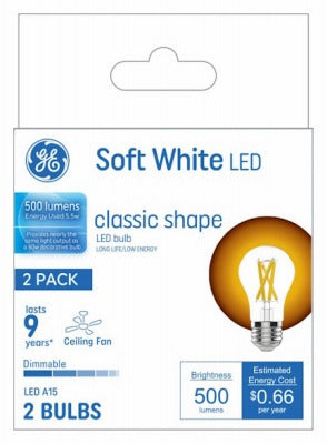 GE G E Lighting 93130353 Led A15 Ceiling Fan Bulb 5.5W 2-pack