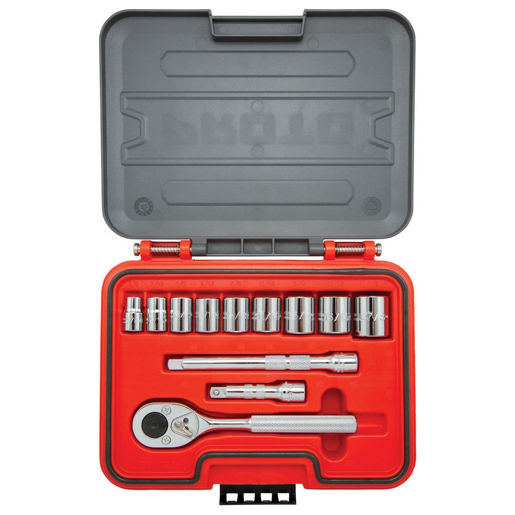 PROTO Proto J52112S 3/8 Drive Sae 6-point Socket Set 12 Pc