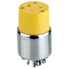 Leviton 520CA 125 Volt 20 Amp 2-Pole 3-Wire NEMA 5-20R Yellow PVC/Steel Armored Grounding Connector