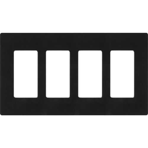 LUTRON Lutron Electronics CW-4-BL Claro 4-gang Wallplate Black