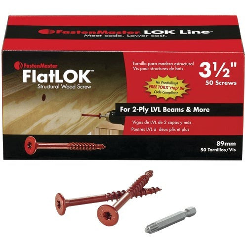 FASTENMASTER FASTENMASTER FMFL312-50 FlatLok 3-1/2 In. Engineered Structural Wood Screw 50 Ct
