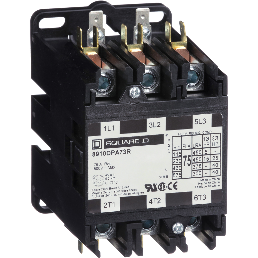 Schneider Electric 8910DPA73RV02 120V 75A 3Pole Contactor