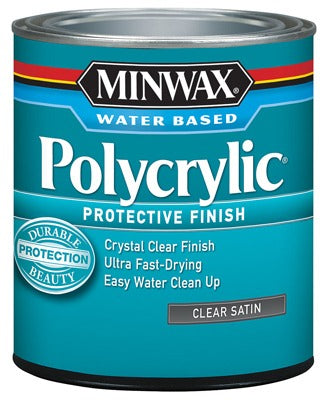 MINWAX Minwax 63333 Clear Satin Polycrylic Finish 1 Quart