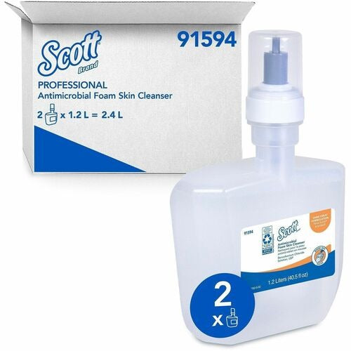 KIMBERLY-CLARK Kimberly-Clark KCC91594 Scott Antimicrobial Foam Skin Cleanser 1.27 Quart 2/Carton