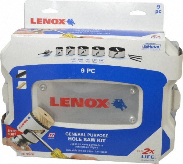 LENOX Lenox 30374500G Hole Saw Kit 9 Pc 2-1/8 to 4-3/4 in Bi-metal