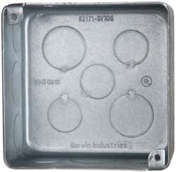 EATON Cooper Crouse-hinds TP831 Square Outlet Box 4x4x2-1/8 in Steel