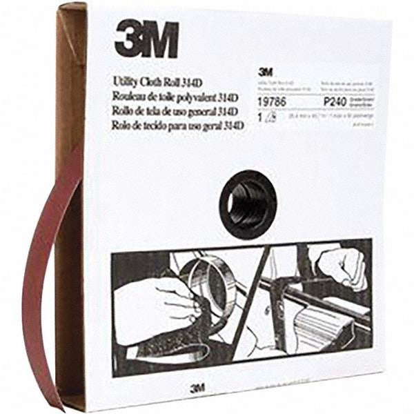 3M 3M 7000118508 Utility Cloth Roll 314D 1 in x 50 yd P240 J-weight Pack 5