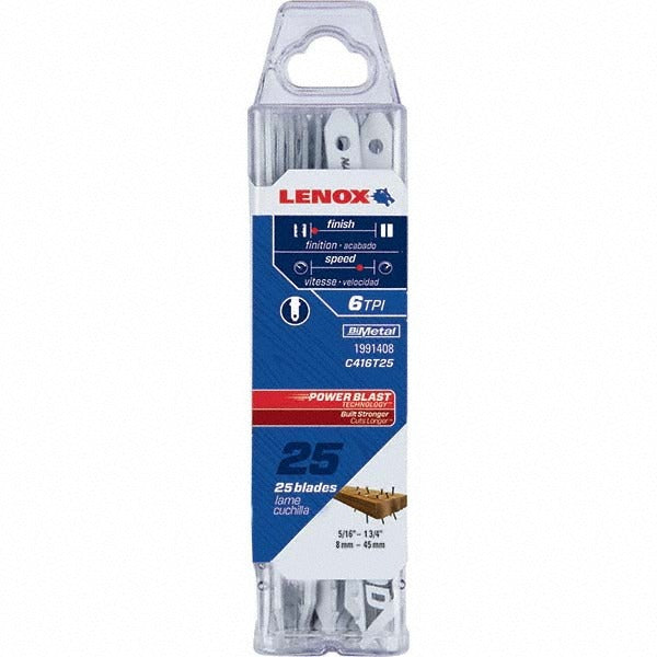 LENOX Lenox 1991408 Bi-metal Jigsaw Blade 6 Tpi U-shank 25 Pack