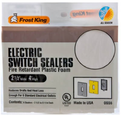 FROST KING Thermwell OSS6H Switch Plate Sealer White 6 Pack