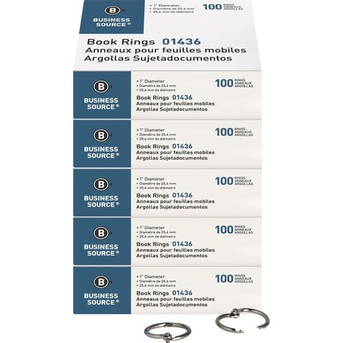 BUSINESS SOURCE Business Source BSN01436BD 1 Inch Book Ring Bundle of 5