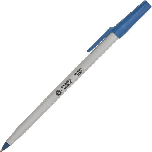 BUSINESS SOURCE Business Source BSN37500 Ballpoint Stick Pen Blue Ink 12pk