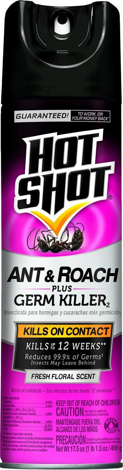 HOT SHOT Hot Shot HG-14460 Ant and Roach Killer with Germ Killer Aerosol (17.5-Ounce)