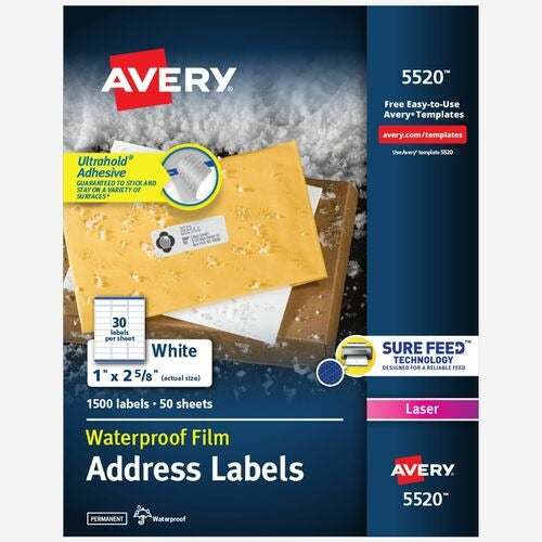 AVERY Avery AVE5520 Weatherproof Mailing Labels 1500 Pack