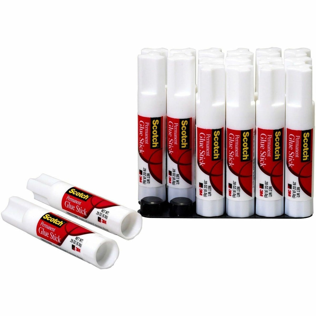 3M 3M MMM600818 Permanent Glue Sticks 0.28 oz 18/Pack