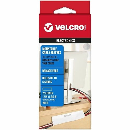 VELCRO Velcro Industries VEK30798 Mountable Cable Sleeve White 2-pack