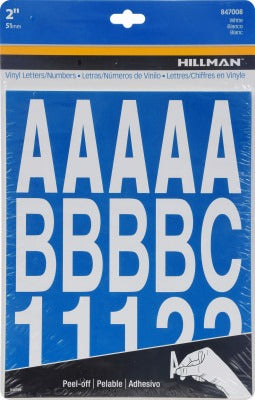 HILLMAN Hillman Fasteners 847008 Vinyl Letter Number Set 2in White