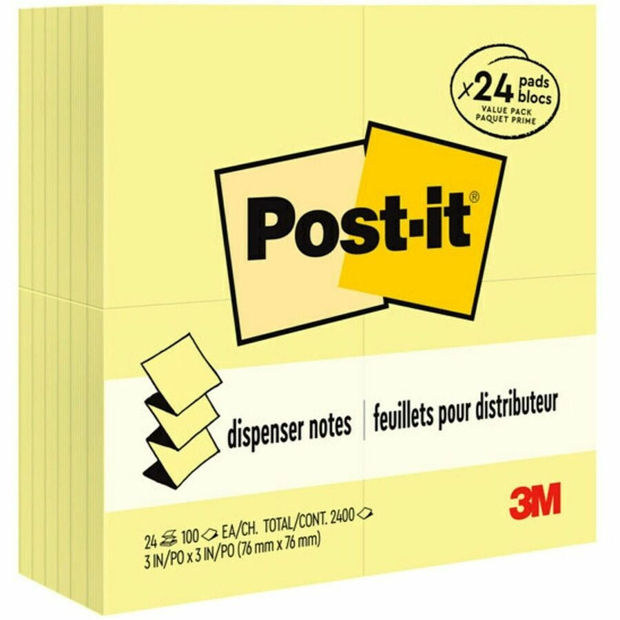 3M 3M MMMR33024VAD Post-it Dispenser Notes Value Pack 3 x 3 24 Pack R330-24VAD