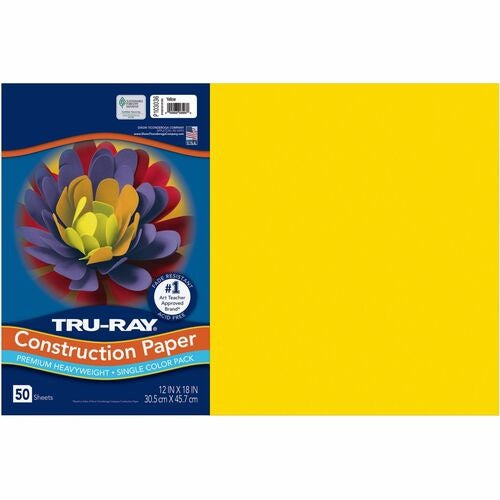PACON Pacon PAC103036 Construction Paper 12x18 Yellow 50 Pack