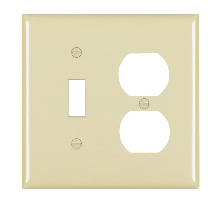 Pass & Seymour TP18I WALLPLATE COMBINATION 2 4.7IN IVORY