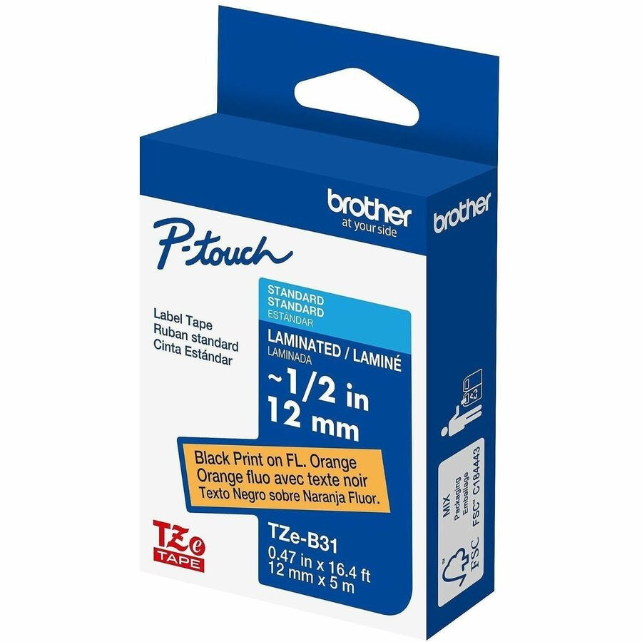 BROTHER Brother BRTTZEB31CSG P-touch TZe Laminated Label Tape (0.47 in x 26.20 ft) TZEB31G