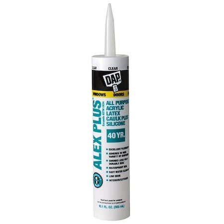 DAP Dap 18071 Alex Plus All-Purpose Acrylic Latex Caulk Plus Silicone 10.1 fl oz Pack of 12