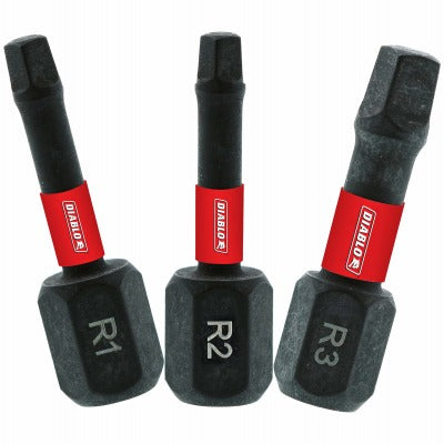 DIABLO Freud DSQV1-S3 Square Driver Bit Set 3 Piece