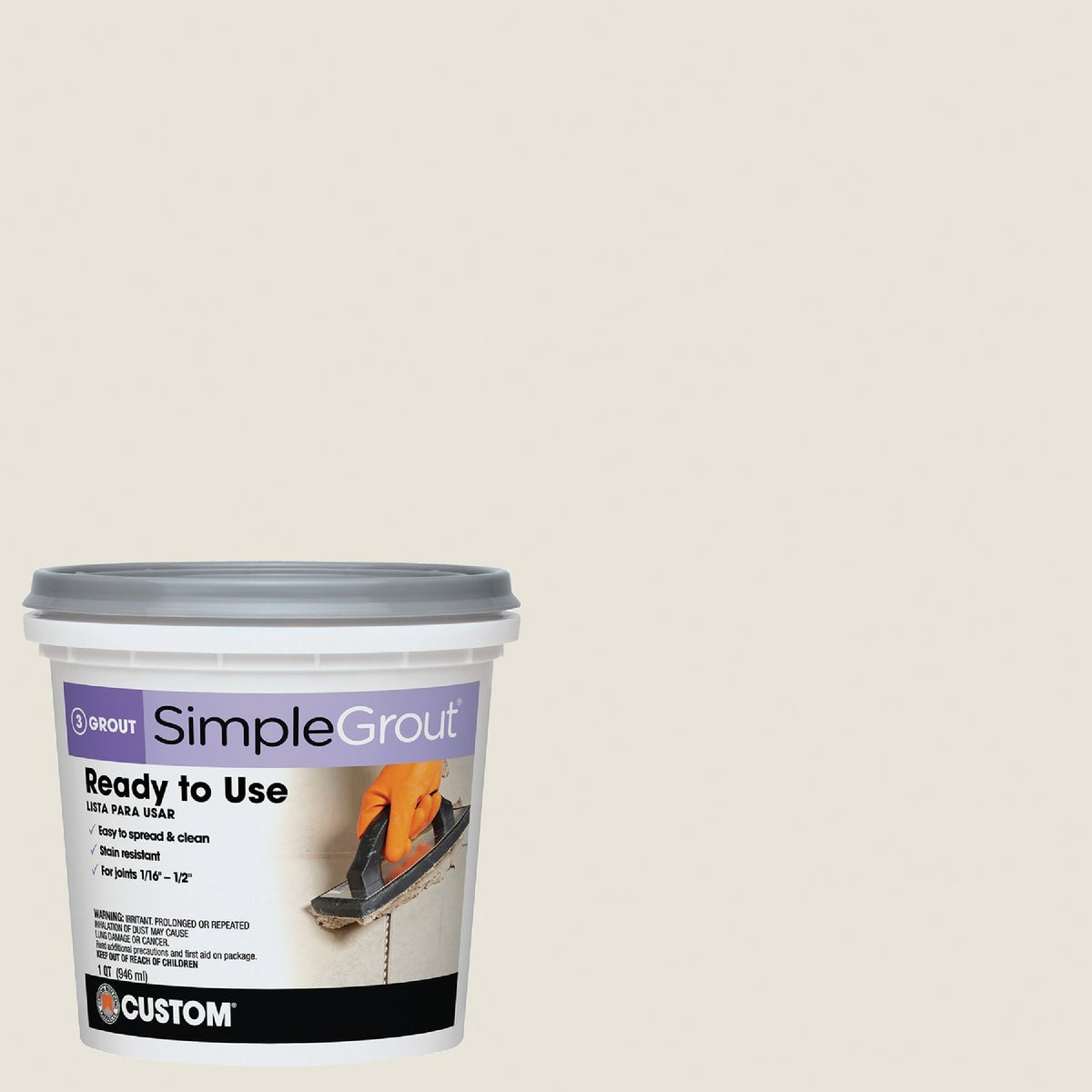 CUSTOM BUILDING PRODUCTS Custom Building Products PMG381QT Premixed Sanded Grout White