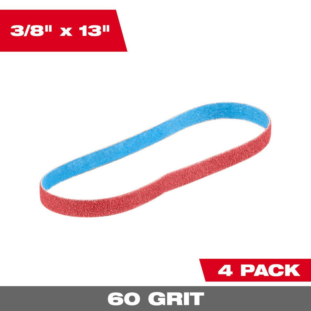 MILWAUKEE Milwaukee 48-80-7060 Abrasive Belt 3/8x13 60 Grit Ceramic 4pk