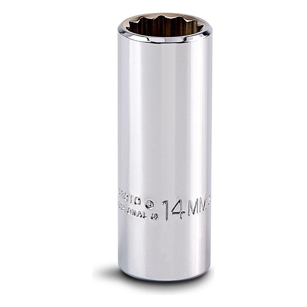 PROTO Proto J5014M Deep Hand Socket 14mm 12-point 3/8 Drive
