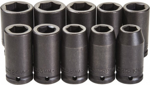 PROTO Proto J72100M Deep Impact Socket Set 10 Pc 3/4 in Drive