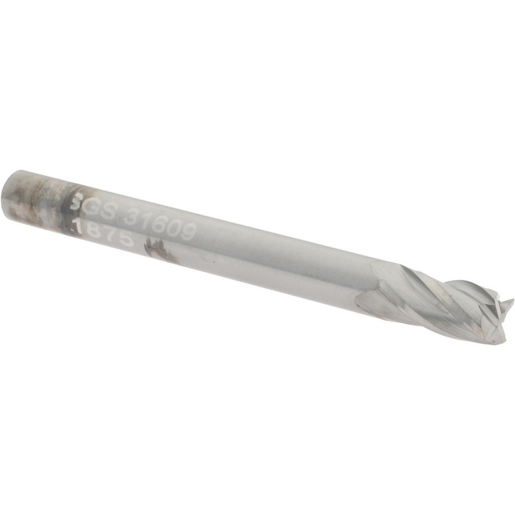 KYOCERA SGS PRECISION TOOLS Sgs 31609 Square End Mill 3/16 Inch 4 Flute Solid Carbide