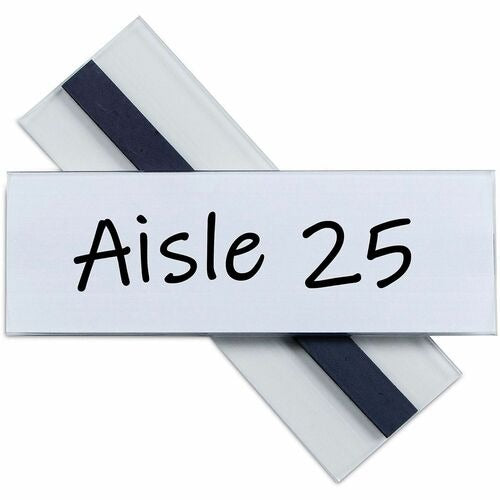 C-LINE C-line CLI87820 Chrome Magnetic Label Holder 2 in Pack 10