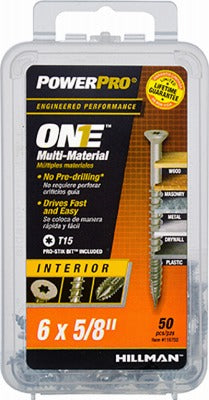HILLMAN Hillman Fasteners 116702 Flat Head Screw 6x5/8 in Zinc 50pk