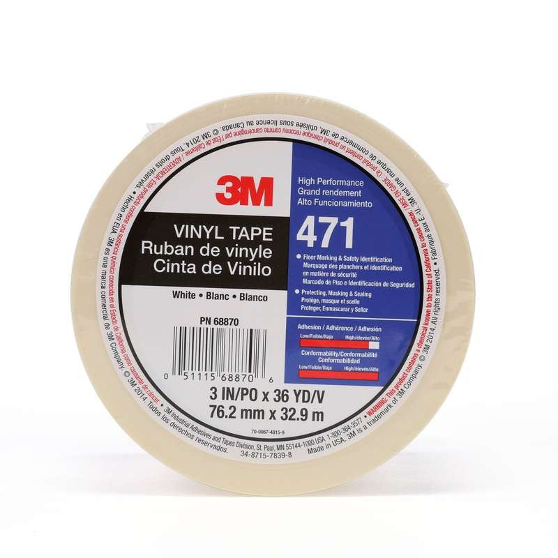 3M 3M 7010375095 Vinyl Tape 471 3 in x 36 yd 12 Rolls per Case