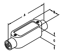 Steel Electric Products C2A 3/4 Inch Die-Cast Copper Free Aluminum Straight Hub Type C Conduit Body