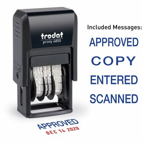 TRODAT Trodat Usa TDTE4853L 5-in-1 Self-inking Date Stamp