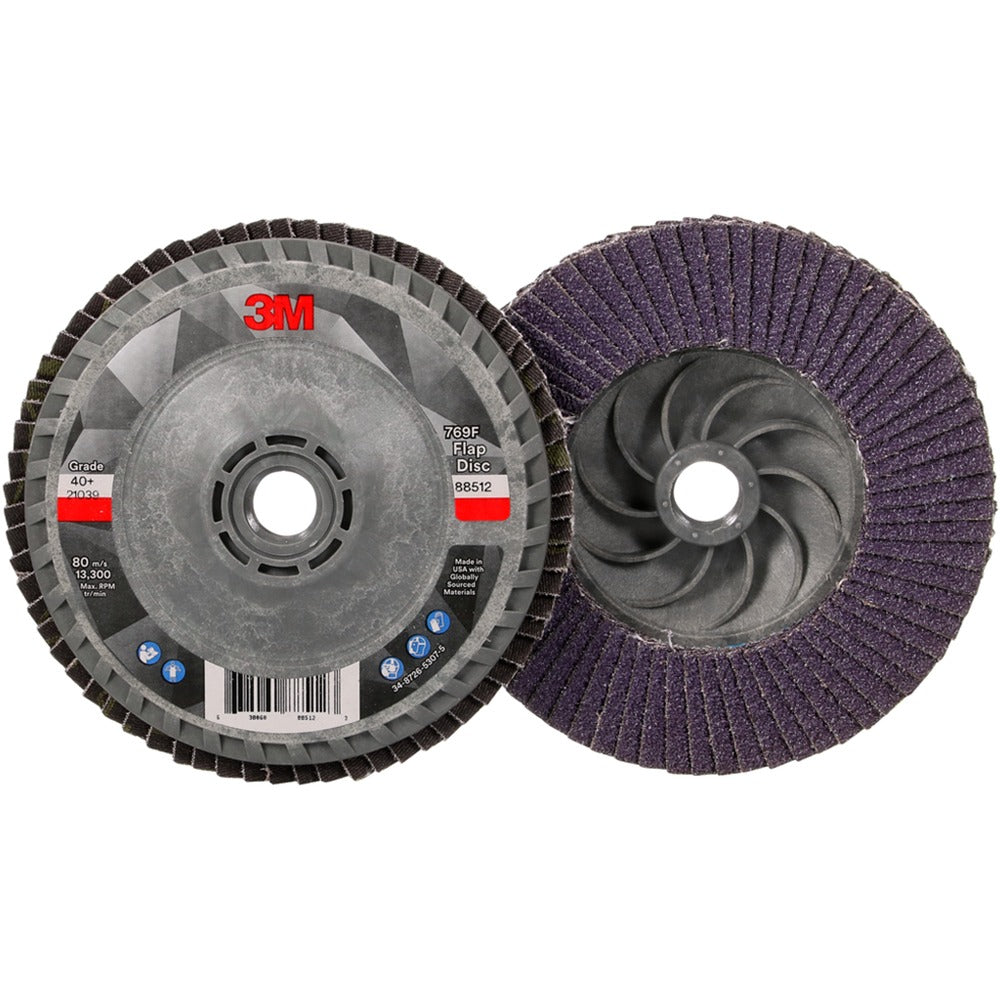 3M 3M 7100242989 769F 4-1/2 in 40+ Grit Type 27 Flap Disc (4-1/2 in x 5/8-11 / 10 per Case)