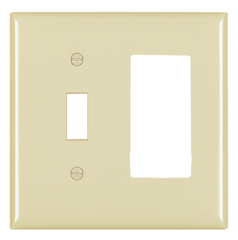 Pass & Seymour TP126 2Gang Wall Plate, Toggle / Decorator, Nylon, Standard - Brown