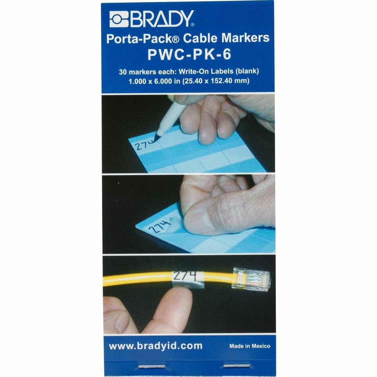 BRADY Brady PWC-PK-6 Porta-Pack Wire Marker Refill 1 in x 6 in (Pack of 10)