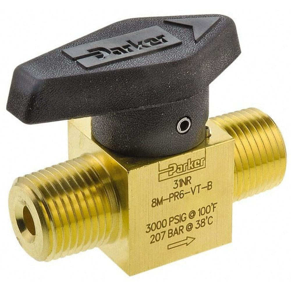 PARKER Parker 8M-PR6-VT-B Plug Valve 3000 Psi 1/2 Inch Brass Mnpt