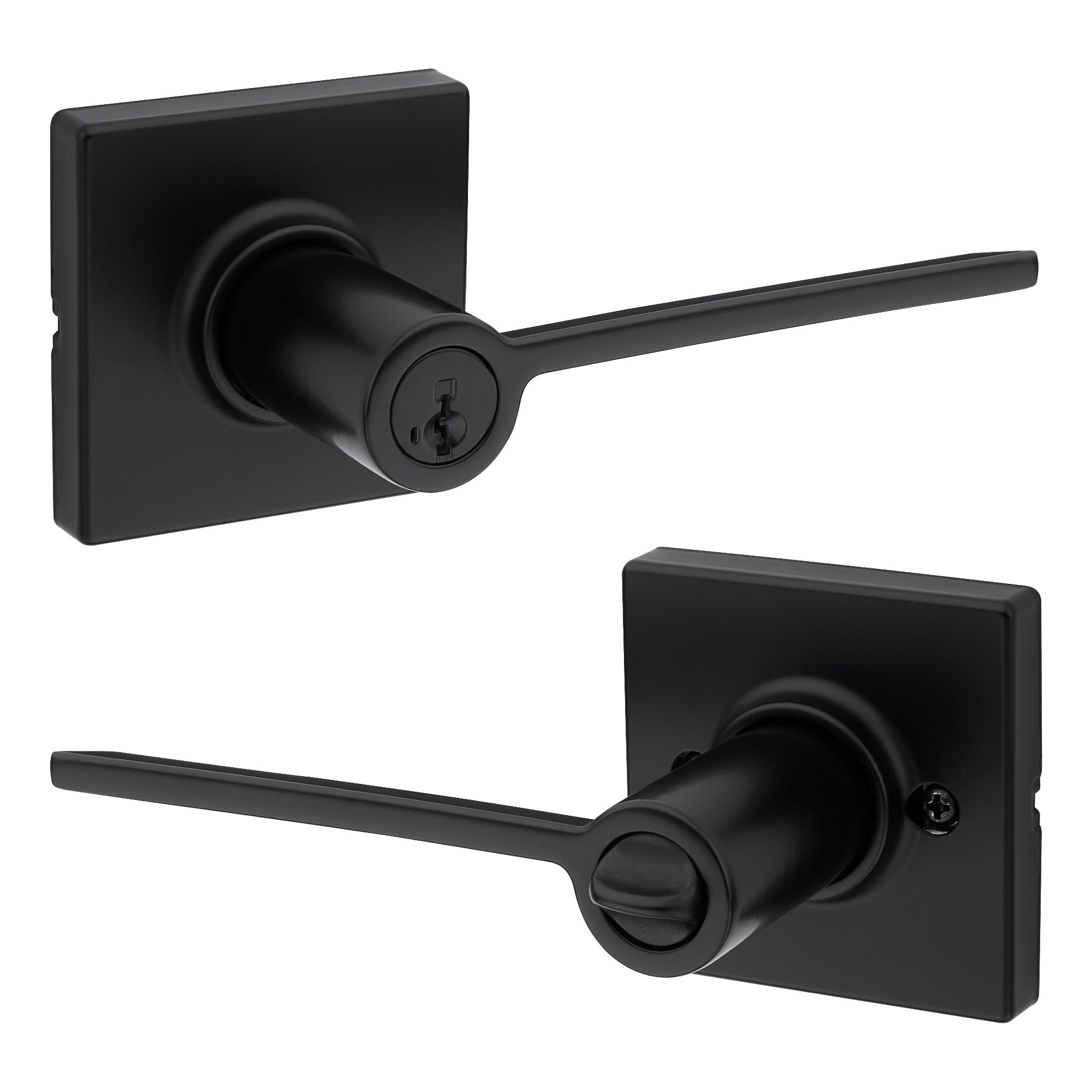 KWIKSET Kwikset 405LRLSQT-514S Ladera Entry Lock Smartkey Matte Black