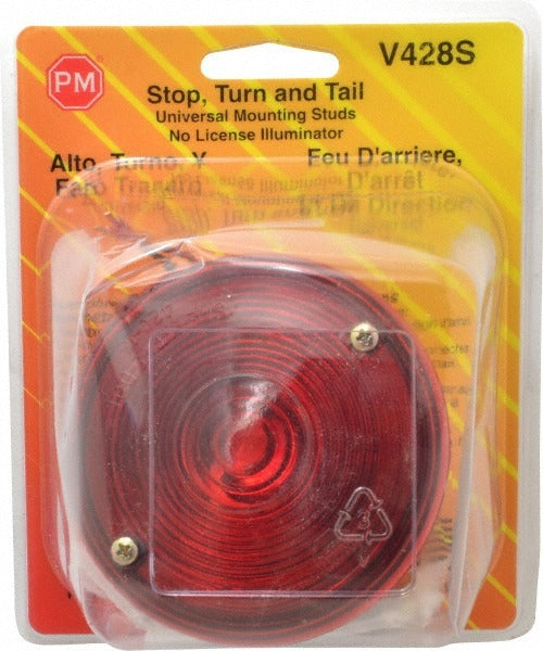 PETERSON MANUFACTURING Peterson V428S Round Red Reflector 3.75 in Stud Mount