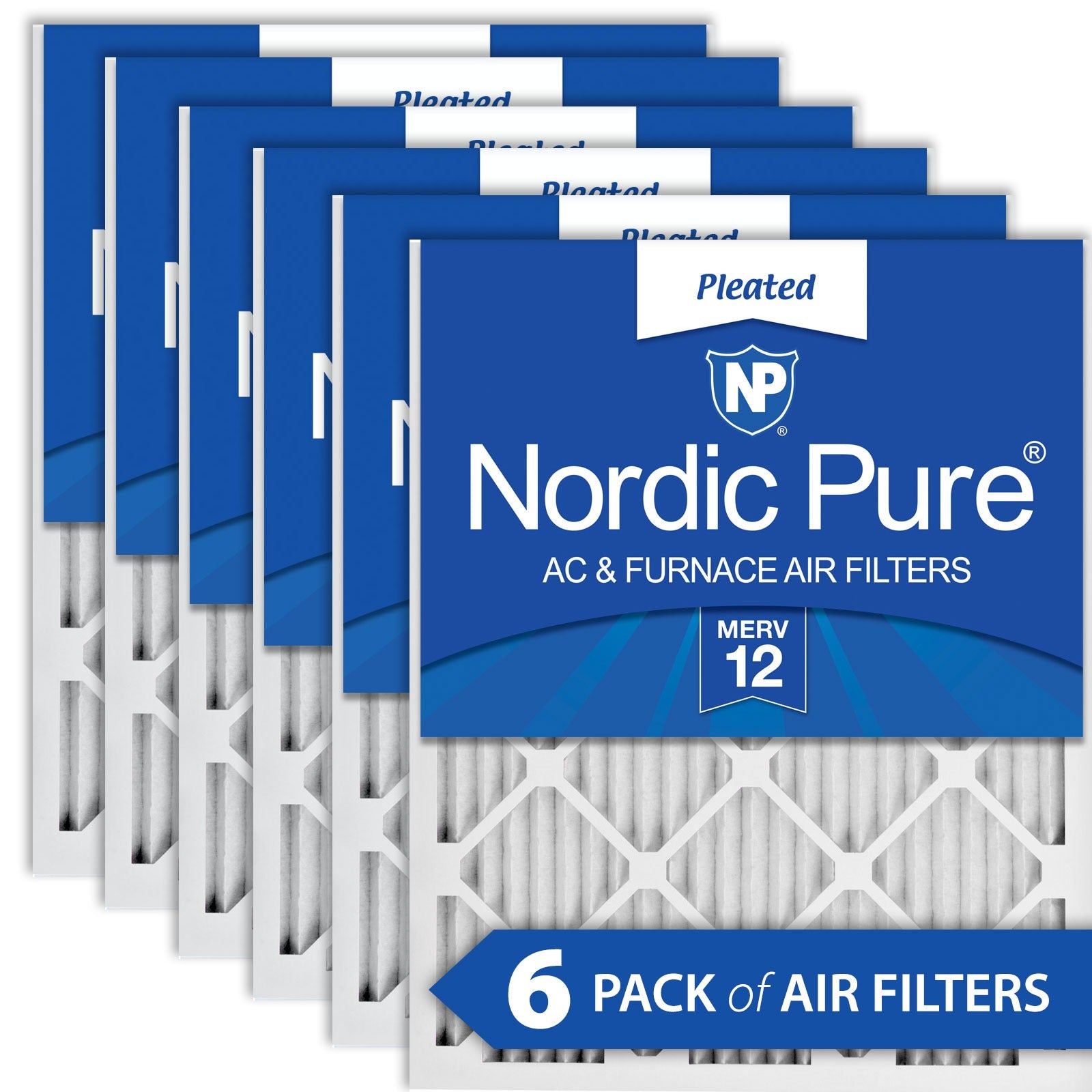 NORDIC PURE Nordic Pure 13x21x1ExactCustomM12-6 Merv 12 Filter 6pk