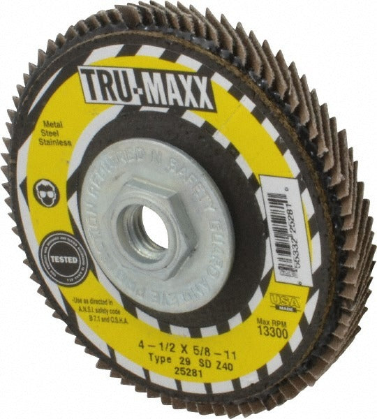 TRU-MAXX Tru-maxx 66254443444 Flap Disc 40 Grit 4.5 in Type 29