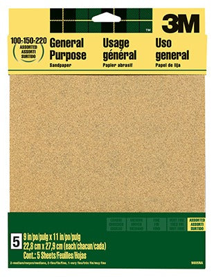 3M 3M Company 9001NA 150 Grit Aluminum Oxide Sandpaper 5 Pack