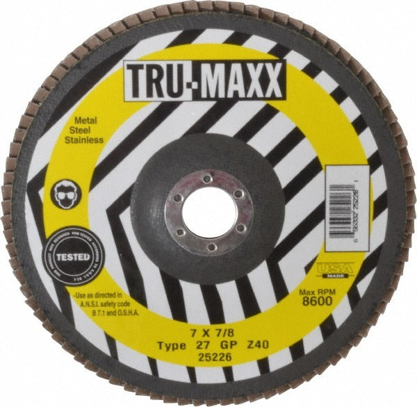 TRU-MAXX Tru-maxx 66254443407 Flap Disc 40 Grit Type 27 7 in